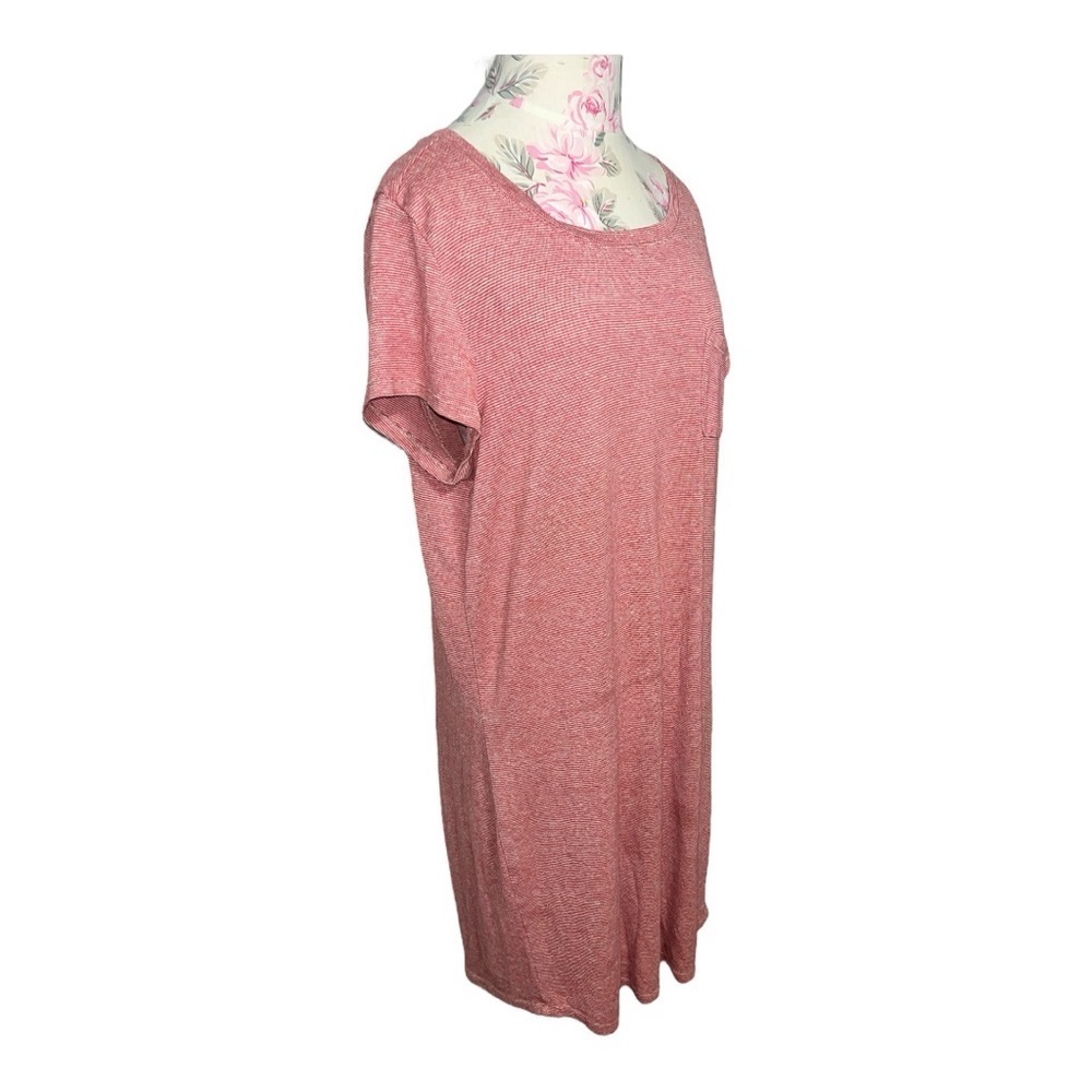 - Prana Red Striped Hemp One Pocket Shirt Dress - Picture 4 of 12